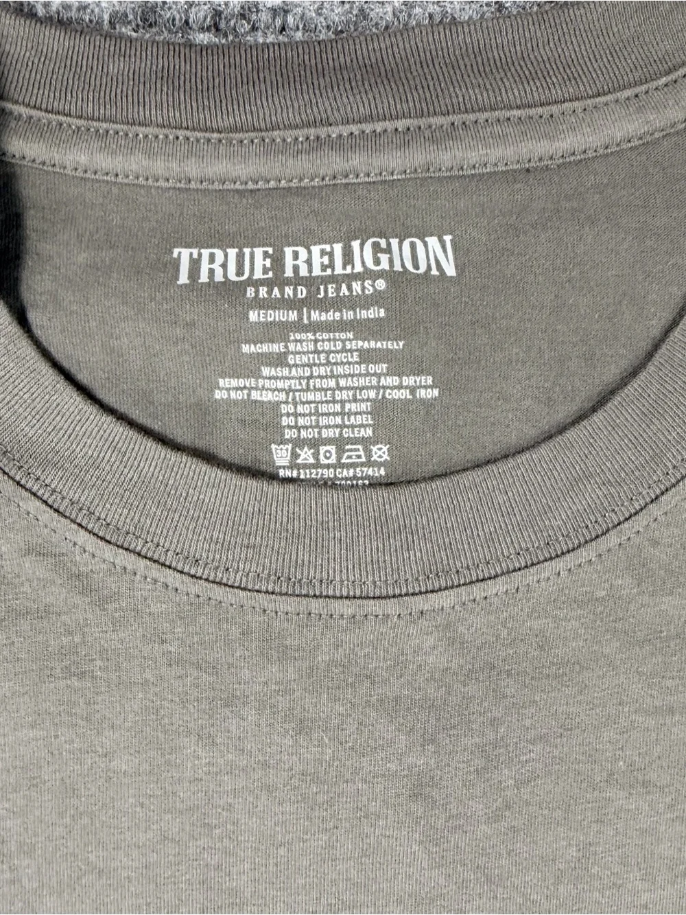 True Religion Short Sleeve Tee with Light Blue Logo